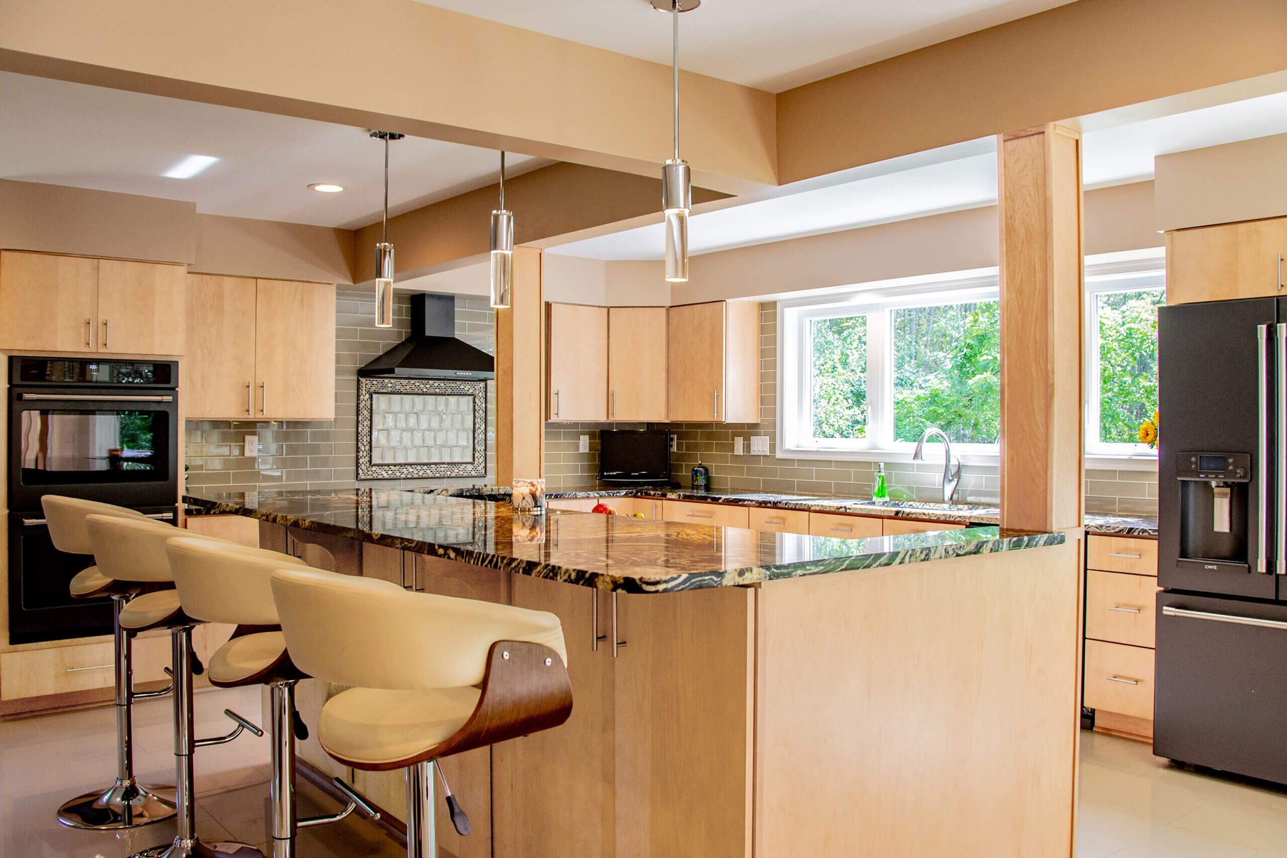 natural maple cabinetry used in kitchen design contest winner