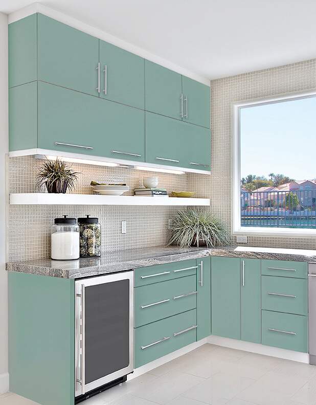 teal kitchen cabinets that are frameless kitchen cabinets